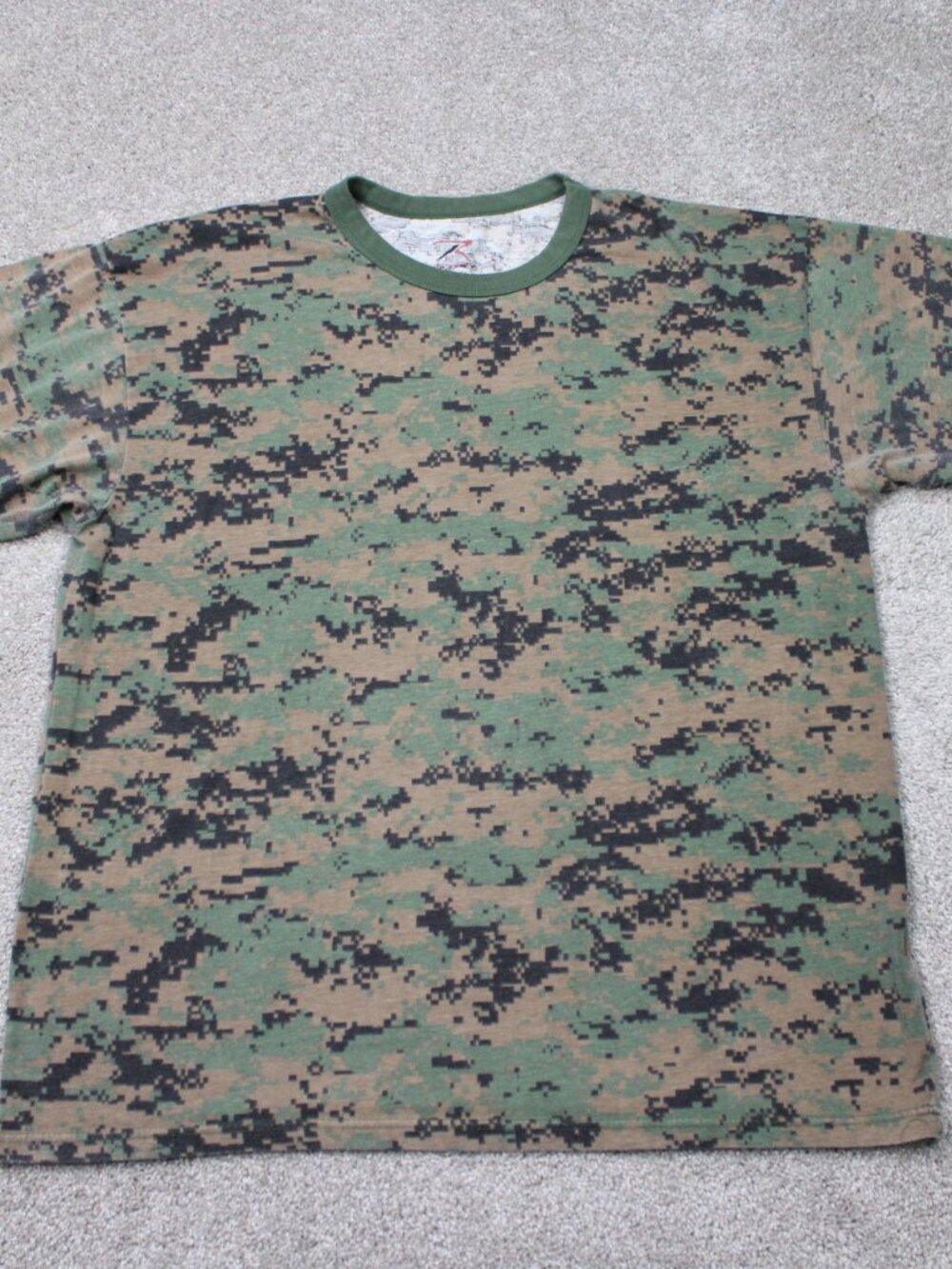ROTHCO Shirt Men 2XL XXL Green Camo Camoflauge Cotton/Poly Short Sleeve Pullover